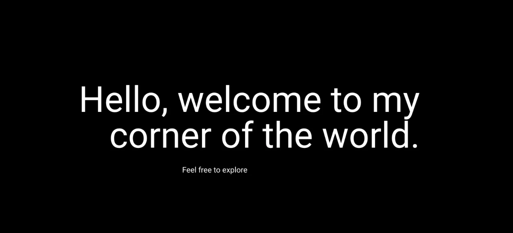 Daniela's photography portfolio cover — 'Hello, welcome to my corner of the world'